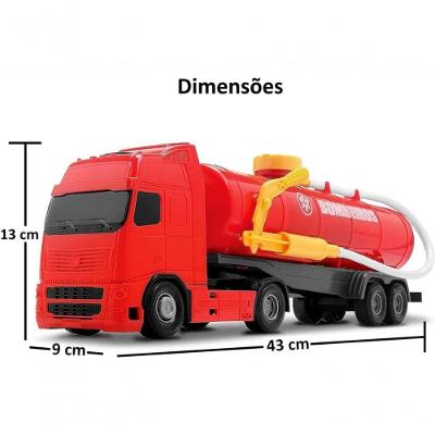 Caminhão Bombeiro Voyager Roma Jensen 43cm com Reservatório para Água Vermelho