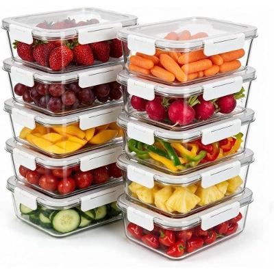 Potes de Marmita Kit 10 370ml Vidro Herméticos com Trava para Armazenamento Transparente Oikos