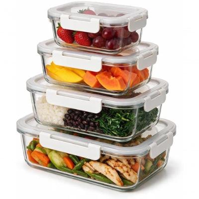 Kit 4 Potes de Marmita 370ml 630ml 1L e 1,5L Hermético Micro-ondas Freezer Lava-louças Transparente
