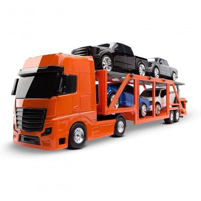 Caminhão Petroleum Cegonheira Roma 32cm Brinquedo Infantil com Carrinhos