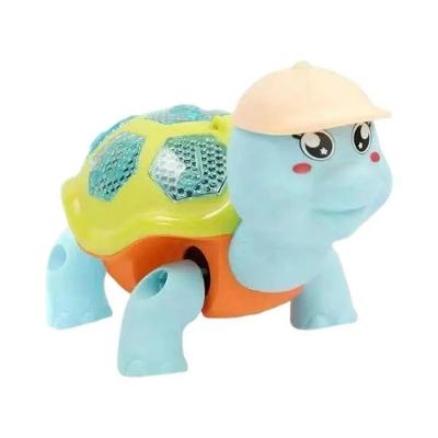 Brinquedo Tartaruga Elétrico com Som Luz e Movimento Interativo Azul