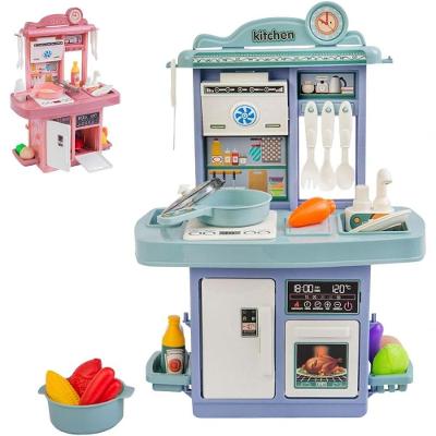 Cozinha Infantil de Brinquedo com Som Água e 25 Acessórios Azul