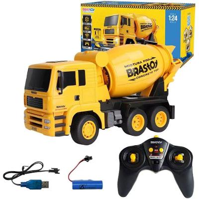 Caminhão Betoneira de Controle Remoto Stem 6 Canais LED Amarelo 1:18