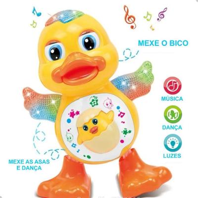 Brinquedo Pato Dançarino Dança Anda e Mexe com Luz e Som 19CM