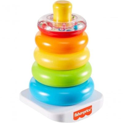 Brinquedo para Bebês Fisher Price Pirâmide de Argolas Empilhável Anéis Coloridos 13CM