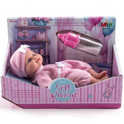 Boneca Reborn Soft em Vinil Super Macio com Mamadeira Mágica Realista