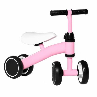 Bicicleta de Equilíbrio Infantil 4 Rodas sem Pedal Rosa para Bebê 1 a 3 Anos Utimix