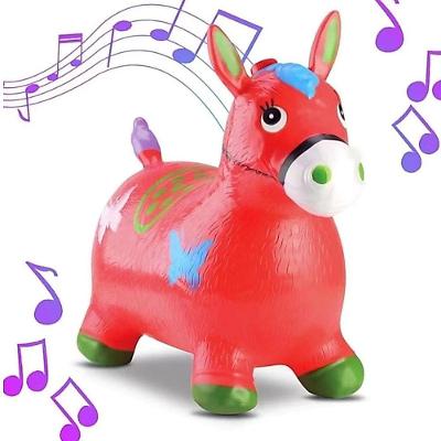 Brinquedo Infantil Cavalo Upa com Som Inflável Branco com Música