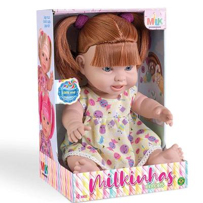 Boneca Milkinha Colors Grande Super Macia Ruiva Milk 34CM