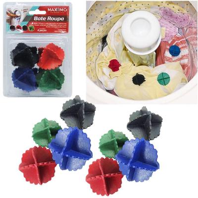 Acessório para Lavagem de Roupas Máxximo Bola Esfera para Lavar PVC Flexível Reutilizável 4 Unidades