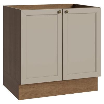 Balcão de Cozinha Vik 2 Portas MDP 80CM Rustic-crema Madesa