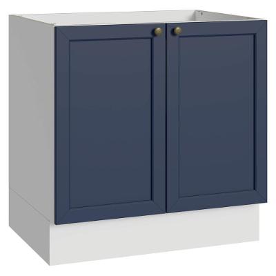 Balcão de Cozinha Vik 2 Portas MDP 80CM Branco e Azul Madesa
