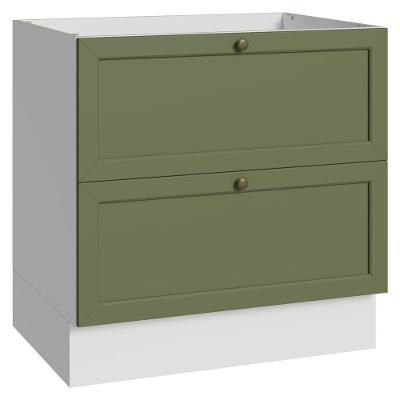 Balcão de Cozinha G24802L9VKST 2 Gavetas MDP 80CM Branco Verde