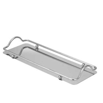 Bandeja Retangular UD230143 com Alças Inox Resistente para Servir Inox Uni Home