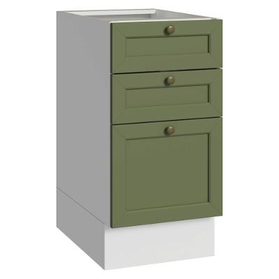 Balcão Vik 3 Gavetas MDP 40CM Branco e Verde Madesa
