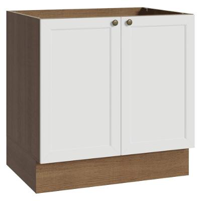 Balcão Vik 2 Portas MDP 80CM Rustic e Branco