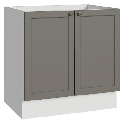 Balcão Vik 2 Portas MDP 80CM Branco e Cinza Madesa