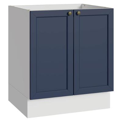Balcão Vik 2 Portas MDP 70CM Branco e Azul Madesa