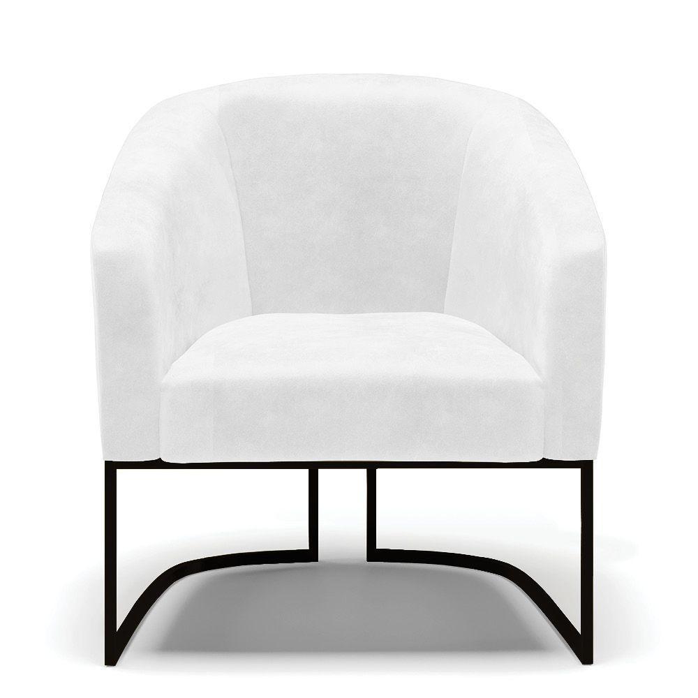 Poltrona Stella Corano Base Industrial Preto - D'Rossi Cor Branco - 6