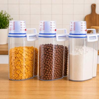 Kit 3 Potes Herméticos 2,5L Plástico Transparente para Cozinha e Lavanderia