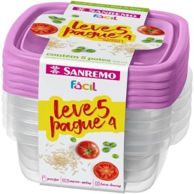 Conjunto 5 Potes Herméticos Linha Fácil para Micro-ondas Sortida Sanremo