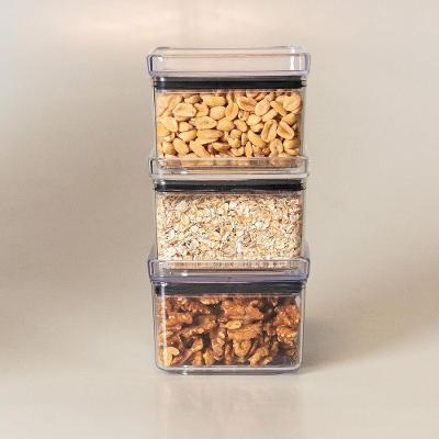 Kit 10 Potes Herméticos Organizadores de Alimentos Transparentes Empilháveis para Cozinha Lumini