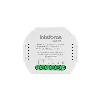 Interruptor Controlador Dimmer Smart Wi-fi EWS 251 Controle de Intensidade da Luz Branco Intelbras