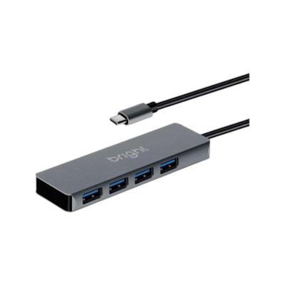 Hub USB 4 Portas HB001 Converte USB Tipo C em 4 USB 3.0 4K Prata