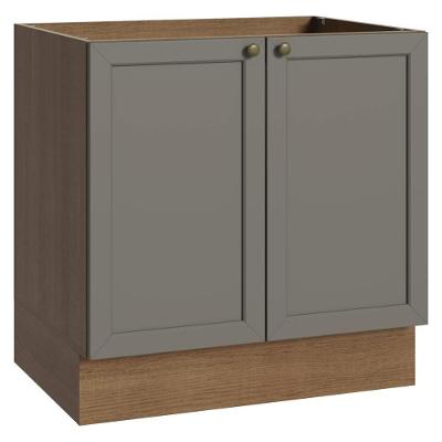 Balcão Vik 2 Portas MDP 80CM Cinza Madesa