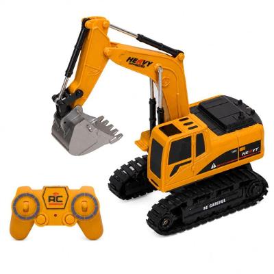 Escavadeira RC CBS0560 Recarregável com Controle Remoto e Som e Luz Amarelo