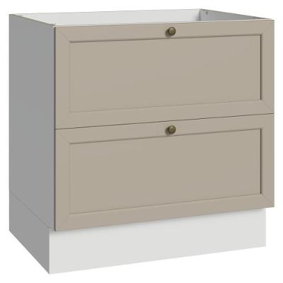 Balcão de Cozinha Vik 2 Gavetas MDP 80CM Branco Crema Madesa
