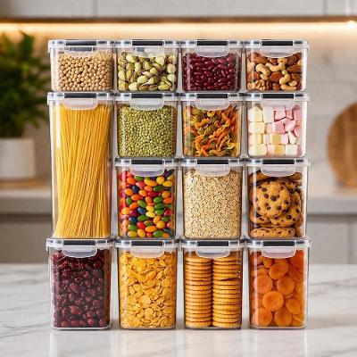 Kit 15 Potes Herméticos para Alimentos BPA Free Plástico PP com Travas Laterais e Vedação Silicone