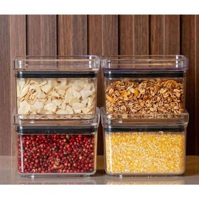 Kit 4 Potes Herméticos Paramount 480ML Organizadores Transparentes Empilháveis para Grãos Sementes