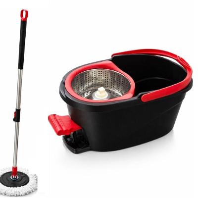 Mop Giratório com Balde Centrífuga Sistema de Limpeza sem Esforço Inox e Microfibra Kit com Pedal