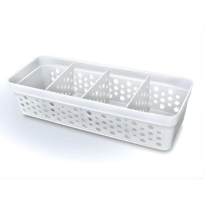 Organizador com 3 Divisórias Transparente em Plástico para Escritório Cristal Usual Plastic