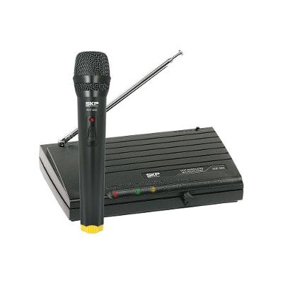 Microfone sem Fio Vhf Alcance 50 Metros 40Hz a 15kHz Preto SKP Pro Audio