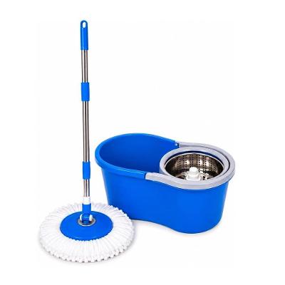 Mop Giratório Balde 8L Centrífuga 360 graus  Cesto Inox Azul