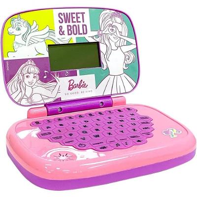 Laptop Infantil Barbie Brinquedo Educativo Bilíngue Rosa Candide
