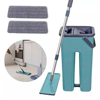 Mop Flat Esfregão com Balde e Rodo Mágico Lava Seca e Tira Pó Plástico de Engenharia e Microfibra