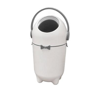 Lixeira para Fraldas Lixo Mágico 10L Plástico Antiodor Sistema de Abertura Manual Branco