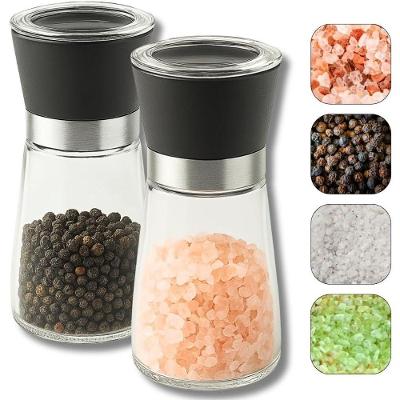Moedor de Temperos Kit 2 com Vidro para Sal Grosso e Pimenta do Reino Preto para Mesa