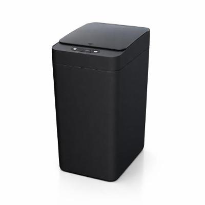 Lixeira Inteligente 13L com Sensor de Movimento Plástico Abertura Automática à Prova d'Água Preta