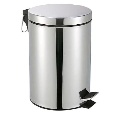 Lixeira 5L Aço Inox Abertura por Pedal Balde Removível Prata
