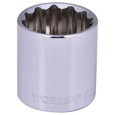 Soquete Estriado 30mm Encaixe 1-2'' Worker com Acabamento Cromado e Torque 570 N.m