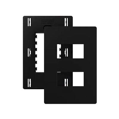Placa para 2 Módulos Horizontais Distanciados Infiniti Plus Colors 4x2 Fosco Carbon Black