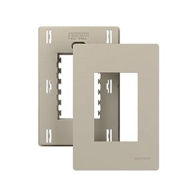 Placa para Módulos Horizontais Infiniti Plus Colors 4x2 com Suporte 3 Bege Margirius