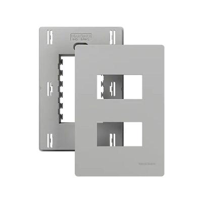Placa para 2 Módulos Distanciados Infiniti Plus Colors 4x2 Níquel Margirius