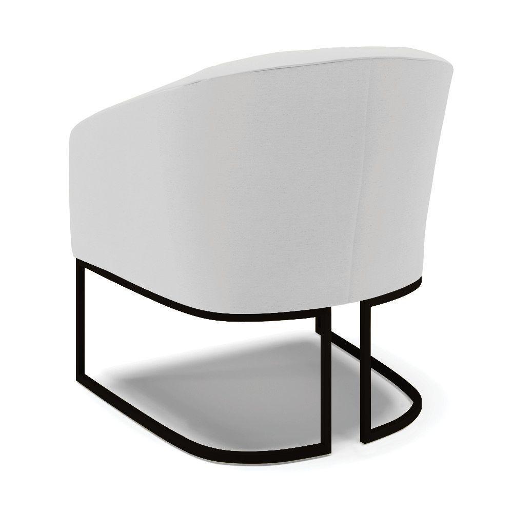 Poltrona Stella Linho Base Industrial Preto - D'Rossi Cor A05 Cinza - 5