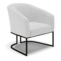 Poltrona Stella Linho Base Industrial Preto - D'Rossi Cor A05 Cinza - 1