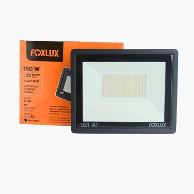 Refletor LED 150W Foxlux 11.250 Lúmens Branco Frio IP65 Preto